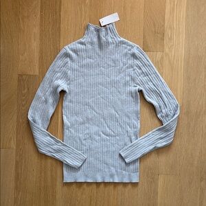 NWT Loft Light Gray Ribbed Turtleneck Sweater